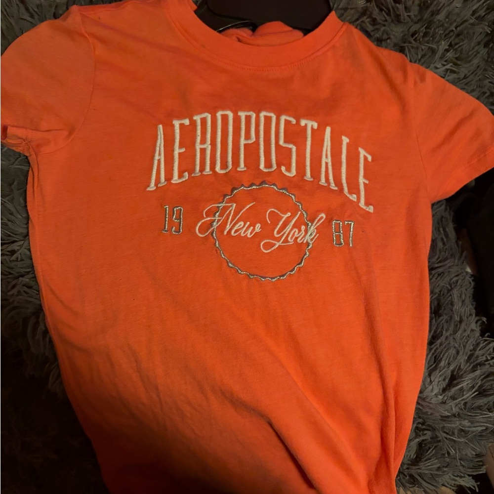 Aeropostale Vibrant Orange Tee with New York Design